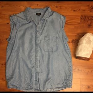 💙 Blue Short Sleeve Button Down Shirt with Pocket